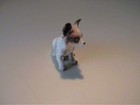 Vintage 1960 s Miniature Bone China Brown   White Sitting Terrier Dog