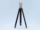 Hampton Nautical 62  Chrome Theodolite Floor Standing Surveying Tripod Decor