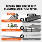 Stainless Steel Work Table Commercial Food Prep Worktable With Caster Restaurant