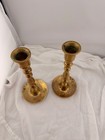 Vintage Brass Candlestick Holders Pair Made In Hong Kong 7 In