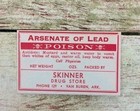 Nos 2 Vintage Arsenate Of Lead Poison Label Skinner Drug Store Van Buren Ark