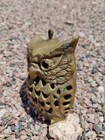 Vintage Brass Owl Hanging Candle Tealight Holder Lantern 5 5 6  - No Bottom