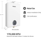 Fogatti 170 000 Btu Natural Gas Water Heater Tankless 7 5gpm For Whole House Use