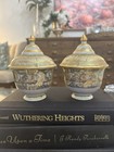 Thai Benjarong Porcelain 2 Small Jars Pattaya Handpainted Gold