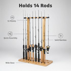 Fishing Pole Rod Racks   floor Stand Bamboo Round Rods Holder For 14 Fishing
