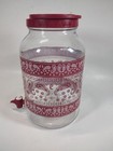 Rare Vintage Glass Iced Tea Red Paisley Sun Tea Brewing Jar 1 Gal  4 Qt 128  Oz