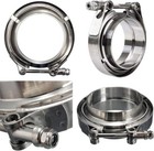 3  Inch Stainless Steel  304 V Band Vban Clamp W 2 Flange Turbo Exhaust Down Pip
