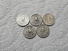5 Washington Quarters 90  Silver 