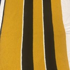Vintage Handmade Afghan Blanket Throw Crochet Knit Striped Black   Gold 66   x55   