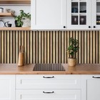  10 Pcs 3d Faux Wood Slat Wall Panel Peel And Stick - 11 8 x11 8  Peel Wood-ad