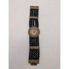 Heidi Daus Starburst Watch Black Faceted Beads Swarovski Crystals Art Deco 