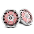 2 Ds18 White 8  2 Way Marine Boat Utv Speakers 750w 4-ohm Pair Rgb Led Nxl-8m