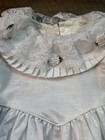 Vtg Storybook Heirloom 3t White Formal Dress White Roses Lace Flower Girl Read