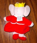 Rare Eden Babar Red Elephant Queen Celeste Bean Bag 8  Beanbag Plush