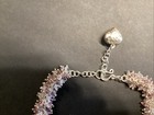 Set Of Necklace earrings bracelet Amythest  And Sterling Silver 