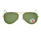 Ray-ban Sunglasses Rb3025 Aviator Classic 58mm Gold Frame Polarized Green Lens