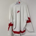 Nike Sportswear      Club Hockey Jersey White Red Men s Med  Oversized Hv1137-100