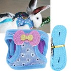 Adjustable Leash Harness Breathable Chest Strap Traction Vest For Rabbit Hamster