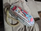 Vtg 1980s Retro Clear Neon Blue Ultrasonic Novelty See Thru Telephone  6900
