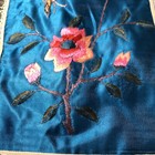Vintage Oriental Silk Embroidery Tapestry Butterflies And Flowers 10 5 X 11 25   