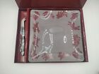 Arthur Court Vintage Bunny Cheese Frosted Glass Plate Square Knife Spreader Box 