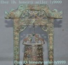11 6  China Bronze Ware Dragon Bird Inscription Statue Bell Chung Chimes Clock