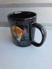 Hard Rock Cafe Hollywood Coffee Mug - Black With Guitar Graphics - 4 5  Tall