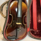 Antique German Violin 4 4 Guarnerius Copy W  Vintage Hard Case Flame Maple Nice 