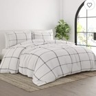 Grid Pattern Duvet Cover Set 3 Piece By Home Collection Easy Care Full queen