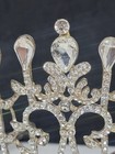 Teardrop Rhinestone And Crystals  Pageant Crown Tiara Silver Plated Frame