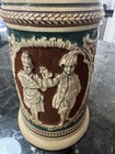 German Metallach  3l Beer Stein Vintage  lovers And Dancers  Theme