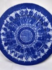 Atq Japanese Meiji Porcelain Sara Plate Blue White Transfer  8 25    Rare Design