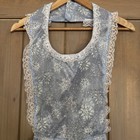 Vintage Apron With Pockets  Sheer Light Blue And White Lace  Hostess