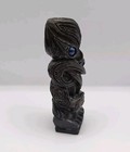 Maori Teko Tiki Carved Wood 4  Statue New Zealand