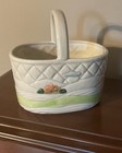 Item Description  Vintage 1982 Otagiri Quilted Farm Scene Ceramic Basket