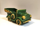 Vintage Relpo Japan Ceramic Antique Car Planter Green   Yellow Convertible  6797