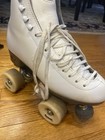 Riedell Leather White Classic Quad Roller Skates Varsity Wheels Size 6 5 Women s