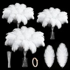 100 Pcs Large Natural White Ostrich Feathers Plumes 8-16 Inch For Wedding Decor