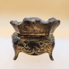 Antique Art Nouveau 2-1 2  Jewelry Casket Hinged Ornate Trinket Box