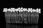 Bridal Floral Rhinestone Crystal Pearl Prom Wedding Tiara Hair Comb Fc037