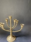 Large Menorah 11    Branch Solid Brass  Vintage Swivel Arms Candle Holder