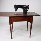 Antique Singer Sewing Machine Table With Cabinet