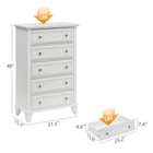 White black 5 Drawers Dresser Nightstand Wood Organizer Bedroom Chest Cabinet 