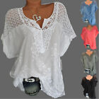 Women V-neck T Shirts Short Sleeve Loose Pullover Tunic Blouse Casual Tops Shirt