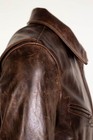 Men Brown Vintaged Jacket Vegetable Crunch Cowhide Leather Bomber Fashion Jacket