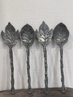 Arthur Court 2001 Grape Leaf Vine Aluminum Salad Serving Spoon Fork Set Lot Of 4