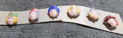 6 Vintage Antique Set Of Glass Buttons Girl Faces From Around The World
