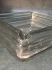 Mid-century Modern Vintage Square Clear Glass Block Cigar Ashtray Dish Heavy 6   