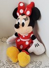 Disney Store Minnie Mouse Red Bow Dress 11  Plush Lovey Doll Stuffed Animal Toy 