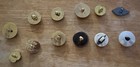 Vintage Metal Shank Button Lot 12 Mixed Brass Enamel Decorative